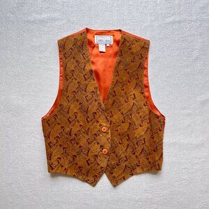 Vintage Erez Levy Western Paisley Suede Leather Vest Small